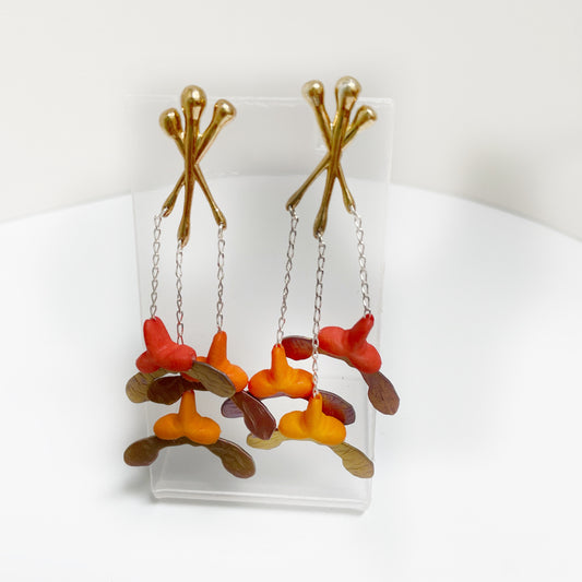 Maple Key (Tropical Punch) Chandelier Earrings