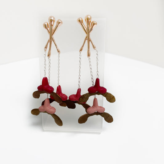 Maple Key (Raspberry Ripple) Chandelier Earrings