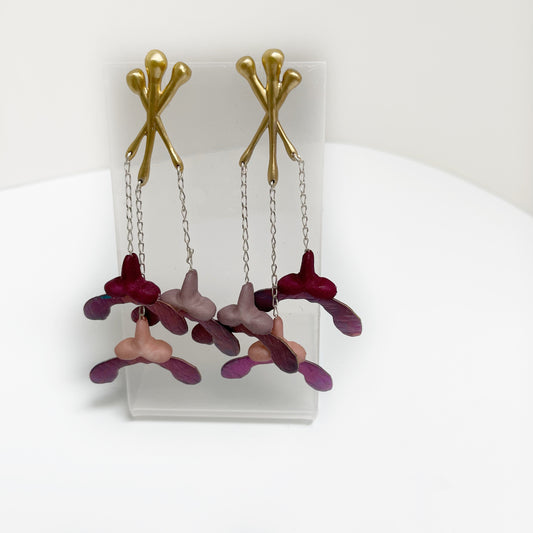 Maple Key (Grape Soda) Chandelier Earrings