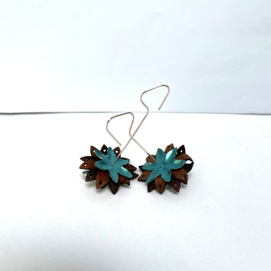 Star Anise (Tropical Teal) Chandelier Earrings