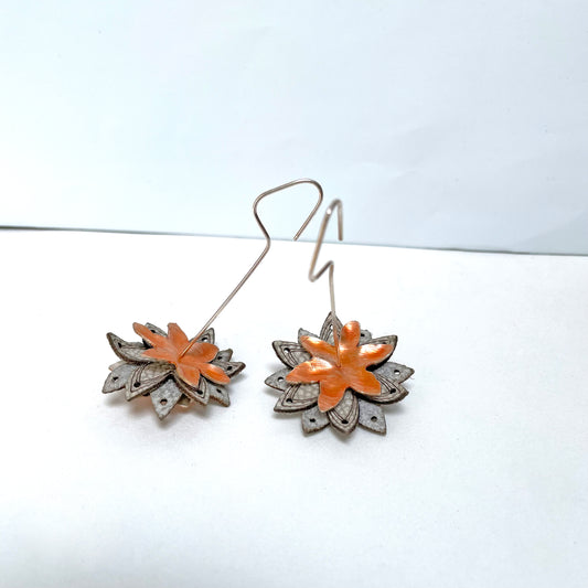 Star Anise (Lion Orange) Chandelier Earrings